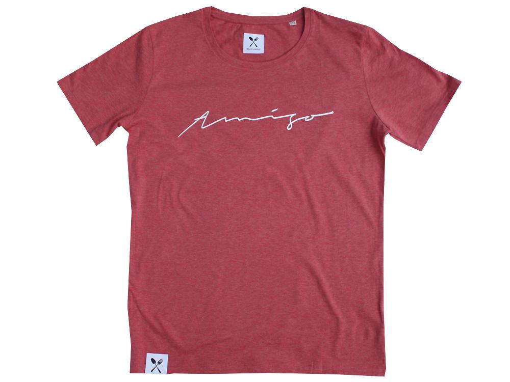 Amigo T-Shirt Cranberry Red Script