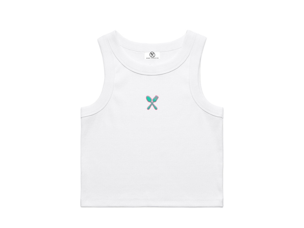 Crop Top Logo White