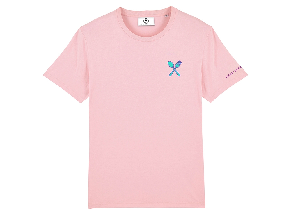 Embroidered logo t-shirt Cotton Pink